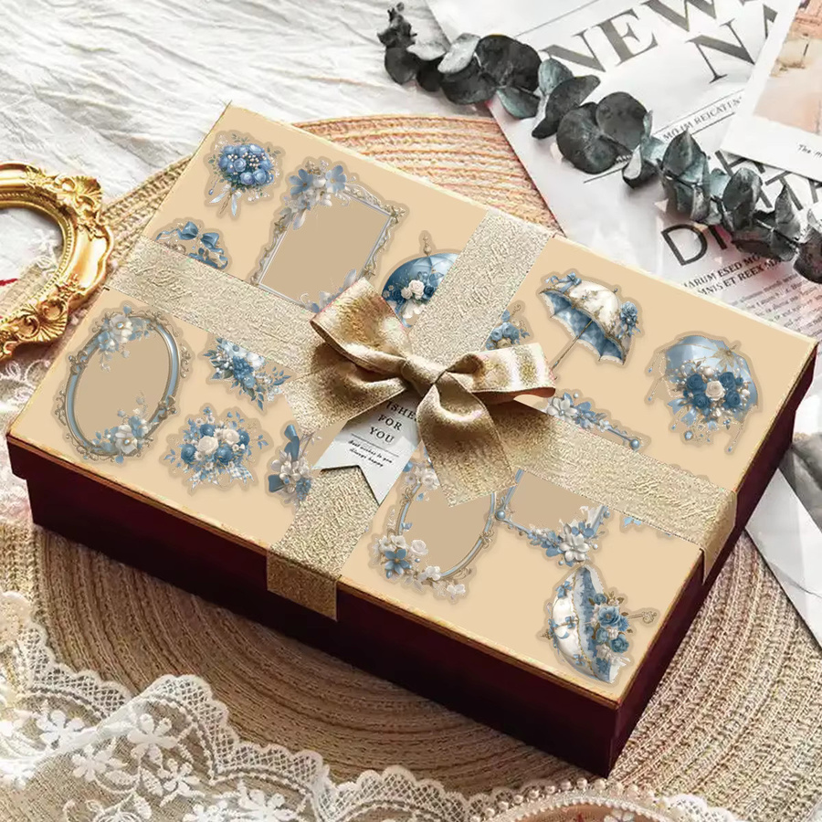 Etori Life Scrapbooking-Zubehör mit Blumenrandmuster und Goldrand in Gold - Bild 4
