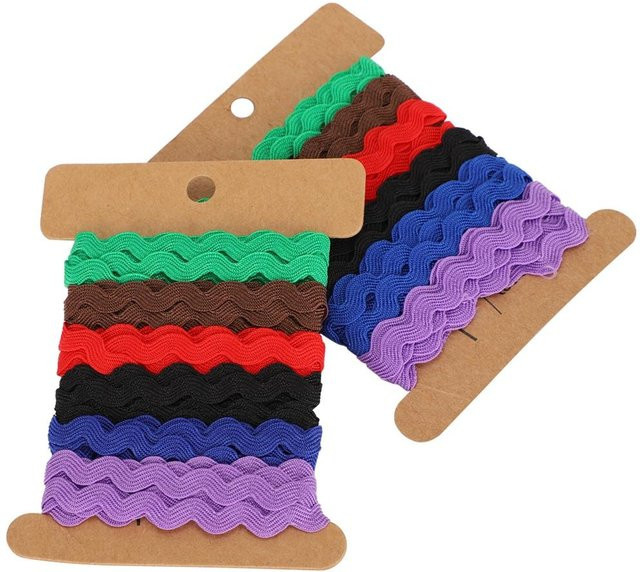 KaiSai Zickzack-Bänder für DIY-Projekte und Nähdekoration, 2 Stück, Grün, Breite: 0,8 cm - Bild 1
