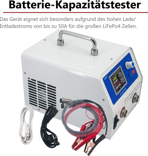 Heltec Hochstrom-Elektroentladungs-Batteriekapazitätstester Lade- und Entladegerät 50A für Li-Ionen mit hochpräziser Messung und 240V Eingang - Bild 1