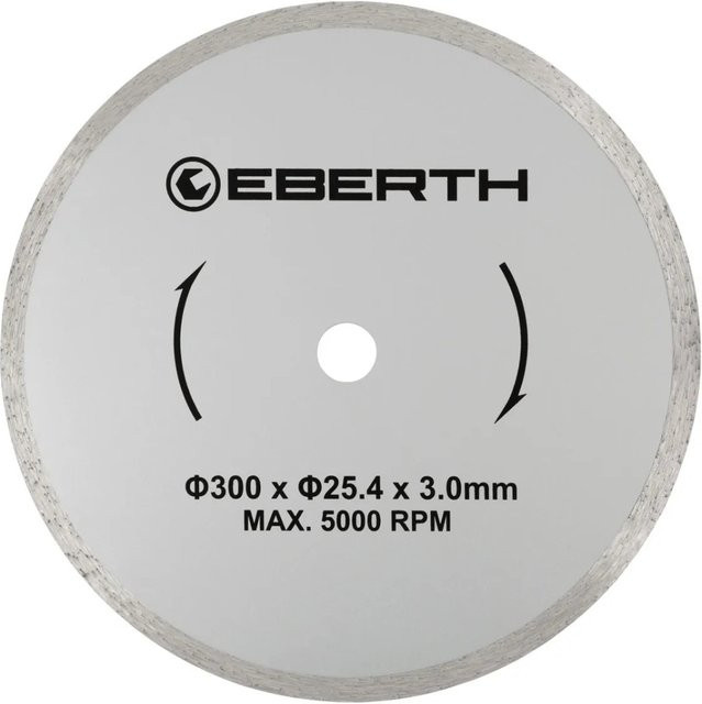Eberth Diamanttrennscheibe für Stein, Beton und Fliesen, Farbe: Silber, Durchmesser: 300 mm, Bohrung: 25,4 mm, Stärke: 3,0 mm - Bild 1