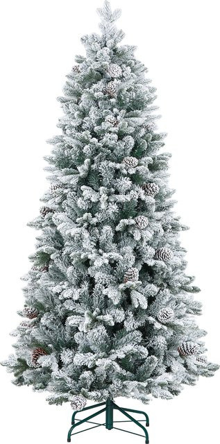 HOMCOM Künstlicher Weihnachtsbaum in Grün mit 1489 Spitzen und Kunstschnee, Höhe: 180 cm, inklusive Metallständer - Bild 1