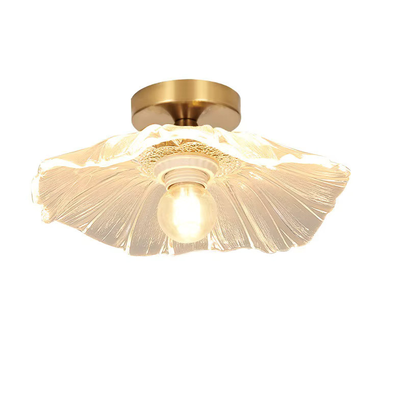 Claeted Nordic Acryl Blume Deckenleuchte in Transparent mit Gold/Messing, moderne Hängeleuchte für Wohnzimmer, Schlafzimmer und Esszimmer - Bild 3