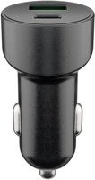 goobay Dual-USB Auto Schnellladegerät mit USB-C PD und USB-A in Schwarz - Bild 1