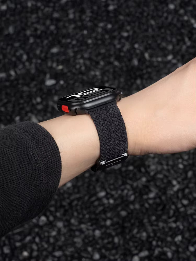 NEY Uhrenarmband Fallschirm-Geflechtband, Schwarz, Unisex - Bild 3