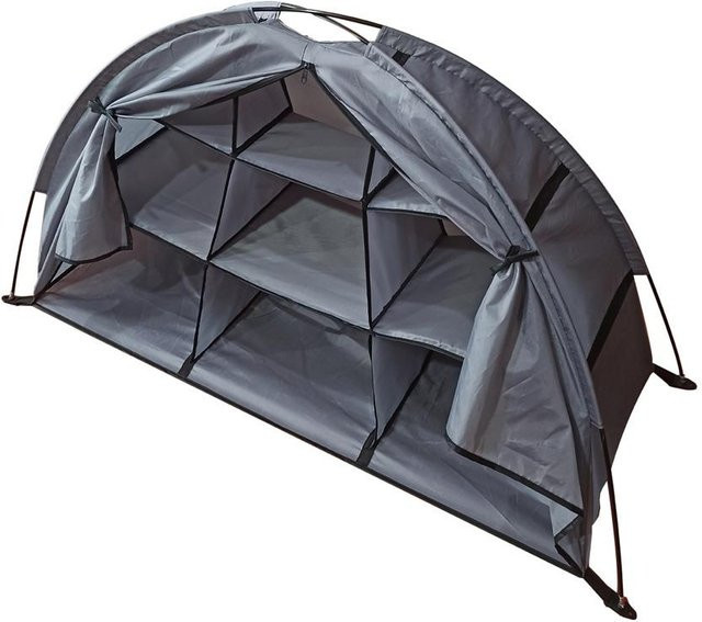 Igeteck Outdoor-Aufbewahrungszelt mit 9 Regalen, wasserdicht und tragbar, grau - Bild 1