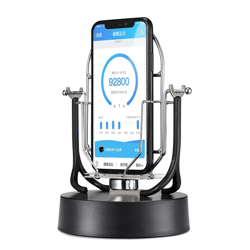 Automatischer Doppel-Smartphone-Halter mit Schaukel-Funktion für Schritt-Erarning, weiß - Bild 6