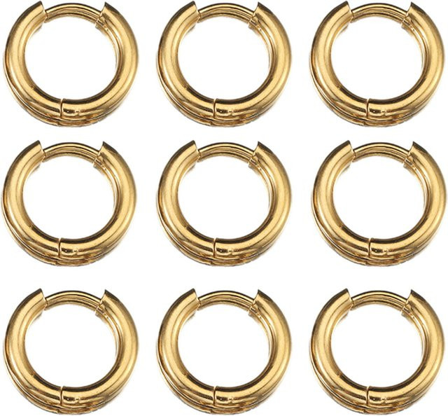 Ailimi Ohrring Edelstahl, Gold Farbe, Unisex, 8-14mm - Bild 1