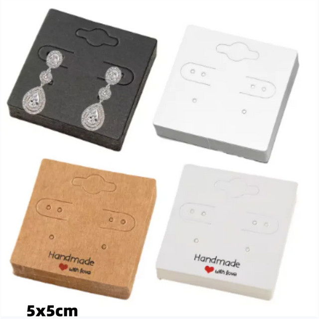 50 Stück Ohrring-Displaykarten aus Papier, Breite: 5 cm, Breite: 5 cm - Bild 1