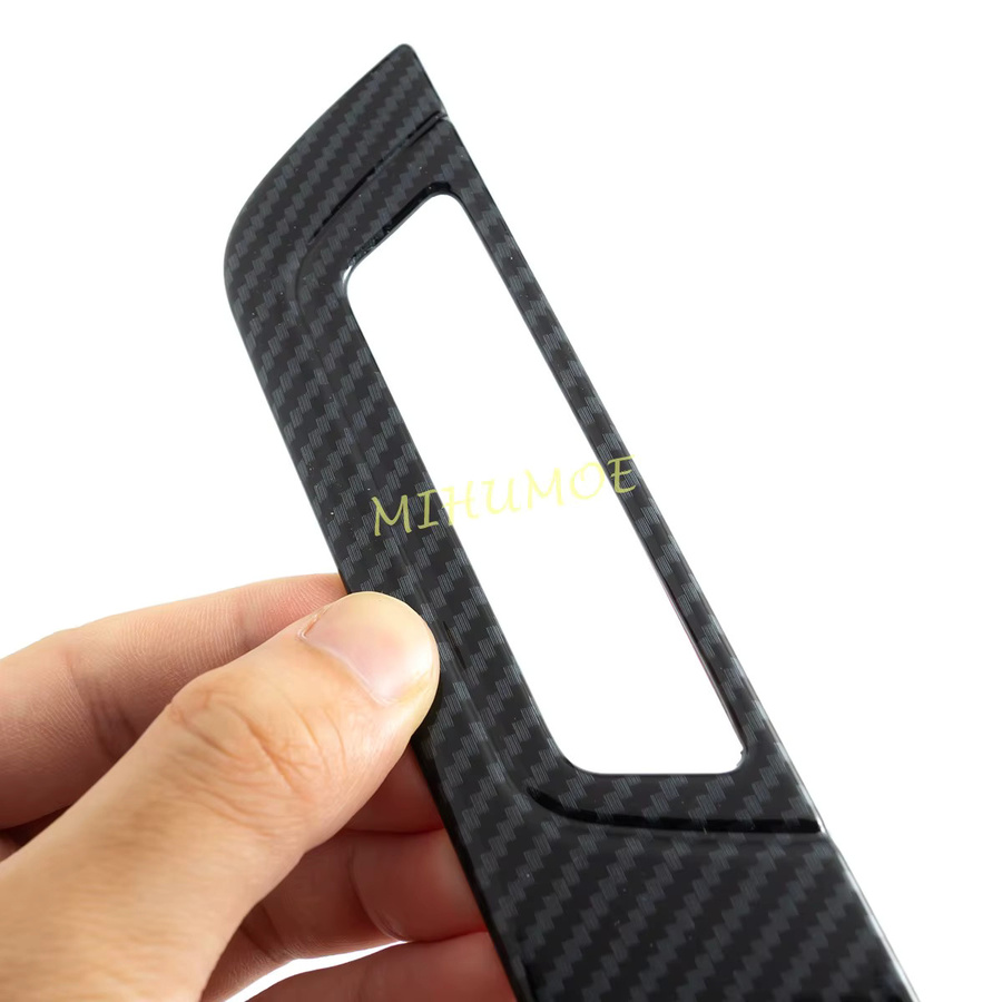 MIHUMOE Carbon Fiber Mittelkonsole Zierleiste für BMW X1 iX1 U11 und X2 iX2 2024 2025, Scheinwerfer Schalter Abdeckung Rahmen in Schwarz - Bild 3