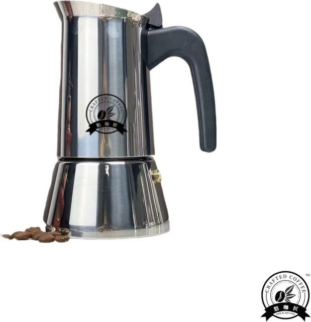 Crafted Coffee Moka-Topf aus Edelstahl in Silber, geeignet für Induktion und Gas - Bild 1