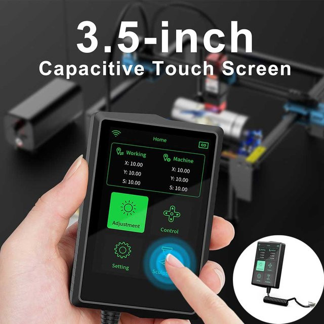 Twotrees Tragbares Handheld Display mit 3,5 Zoll Touchscreen für TTS-55 Pro, TTS-10 Pro und TTS-20 Pro Laser Gravierer, Schwarz - Bild 1