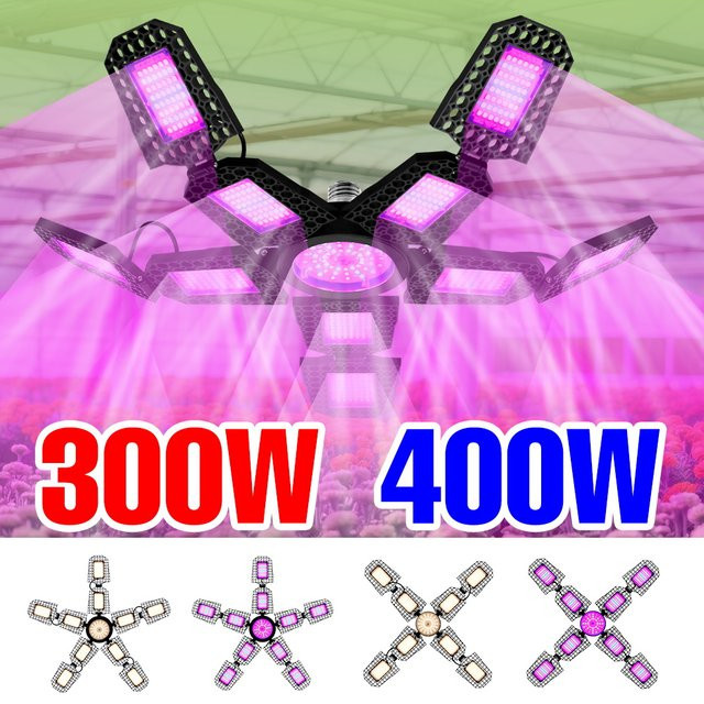 400 W LED Pflanzenvollspektrum-Wachstumslampe mit E27 Fassung für den Innenbereich, Gewächshaus und Zelt zur Anbau von Gemüse und Obst - Bild 1