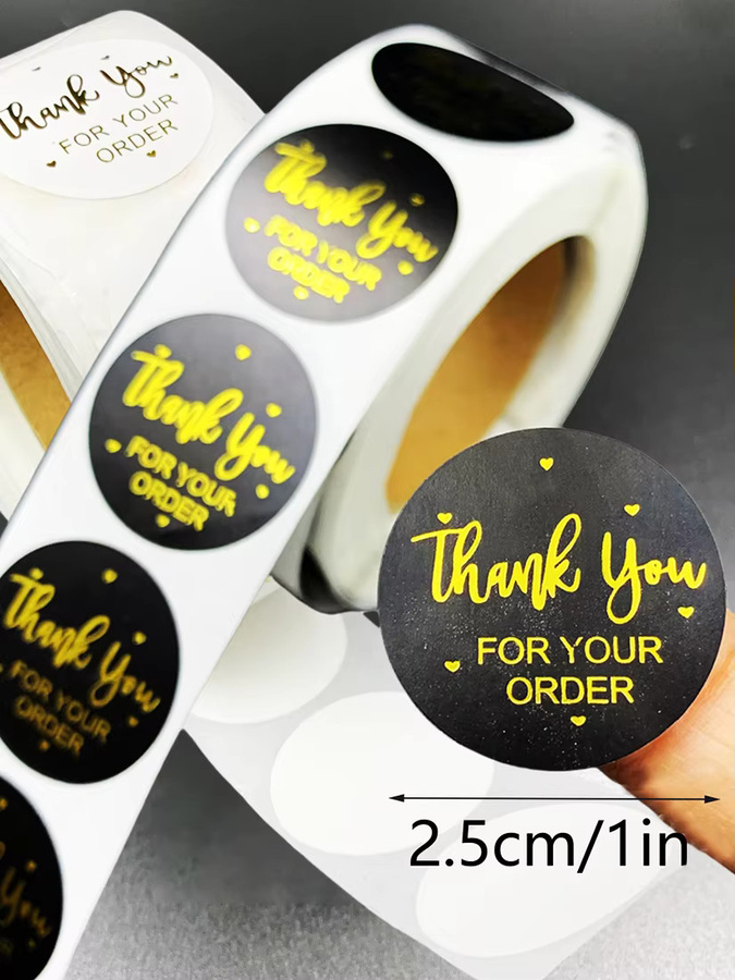 500 Stück goldene Dankeschön-Etiketten als Aufkleber für kleine Unternehmen, Hochzeiten, Partys und Geschenke Verpackungen in Gold und Schwarz - Bild 4