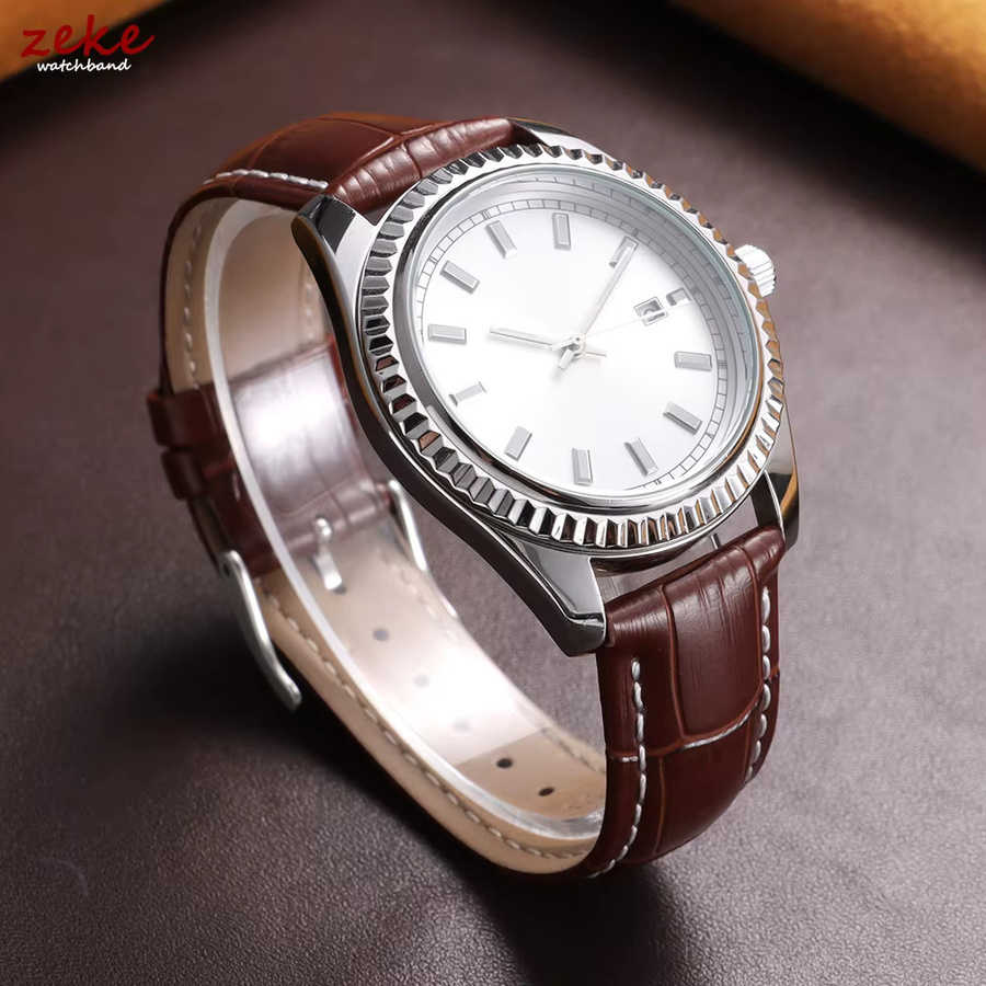 crazyband Uhrenarmband Leder, Silber, Unisex - Bild 3