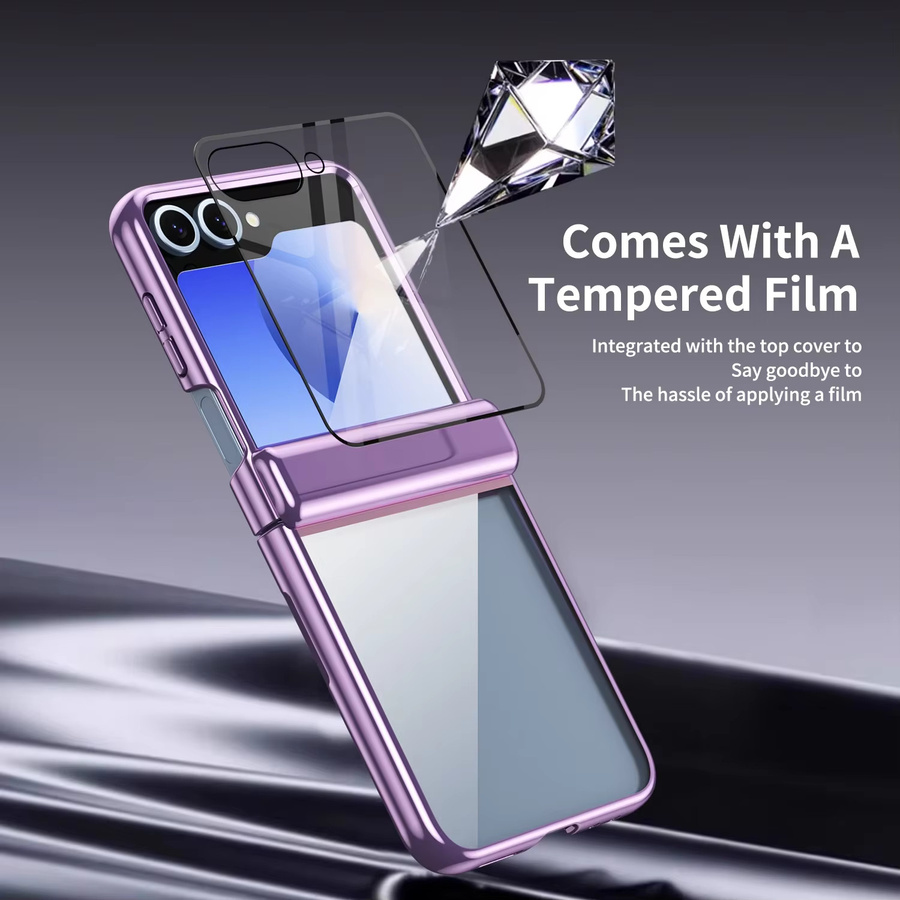 Transparente Handyhülle mit Scharnierschutz und gehärteter Filmabdeckung für Samsung Galaxy Z Flip 7, Z Flip 6, Z Flip 5 und Z Flip 4 in Pink - Bild 4