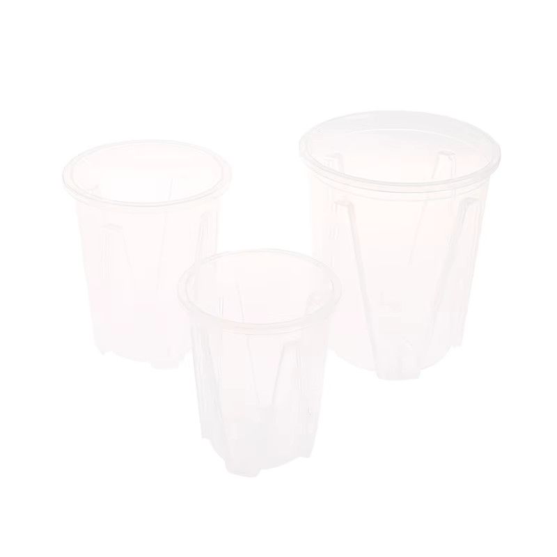 Transparenter zylindrischer Blumentopf aus Kunststoff für Pflanzen und Gemüse - Bild 2
