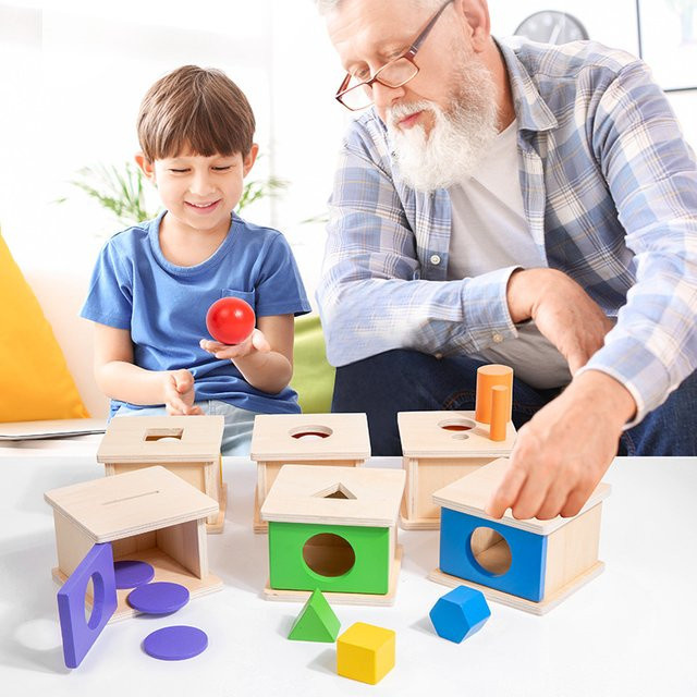 Brozebra Holz Objekt Permanent Box Montessori Spielzeug, Sortierung - Bild 1