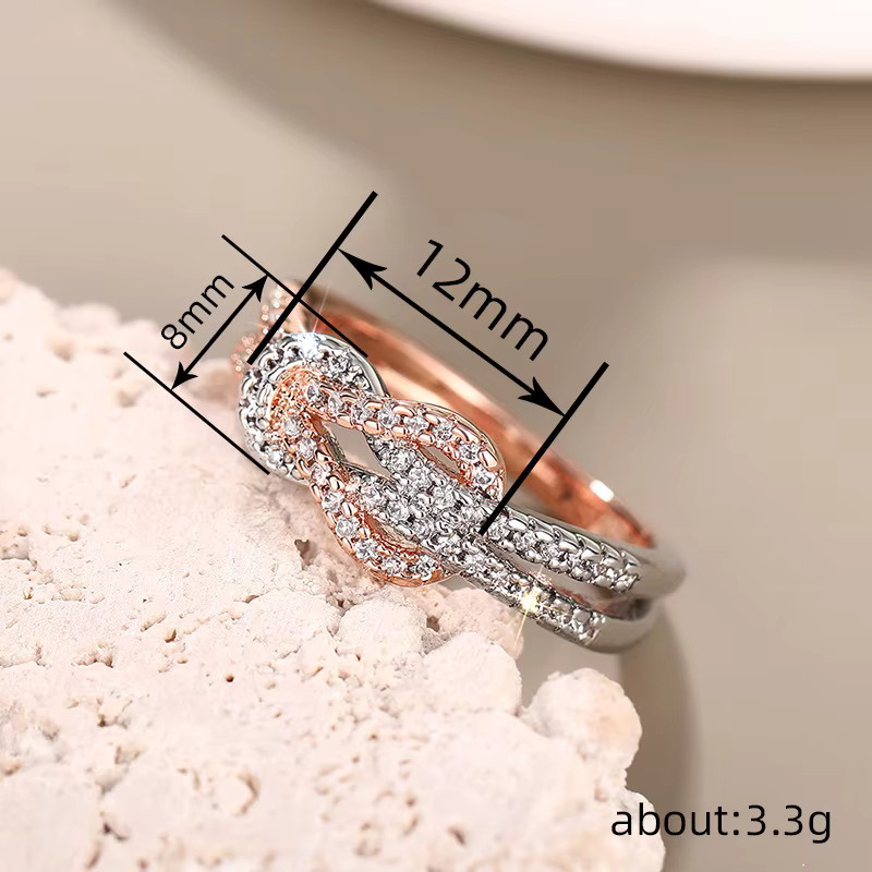 Huitan Knot Design Ring, Bicolor, Zirkonia, Damen - Bild 3