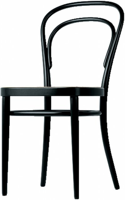 Thonet 214 Stuhl aus Buche mit Rohrgeflecht in Schwarz - Bild 1