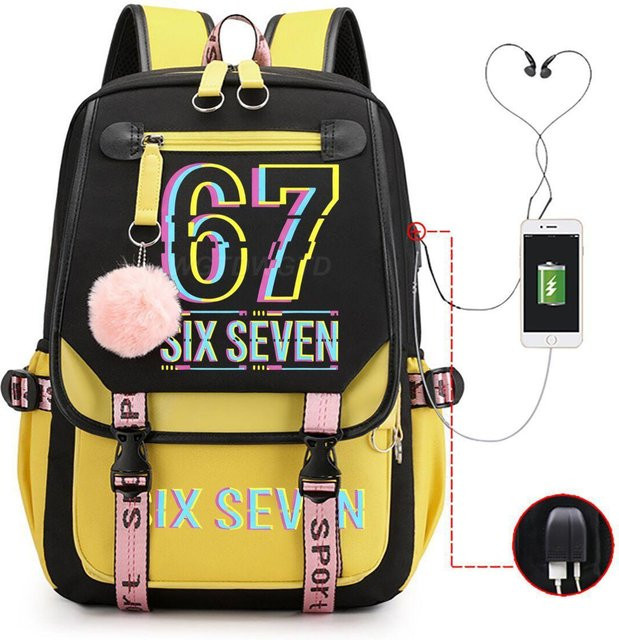 3-teiliges Schulrucksack-Set für Schüler aus Oxford-Stoff in Multicolour mit Schultasche und Federmäppchen - Bild 1