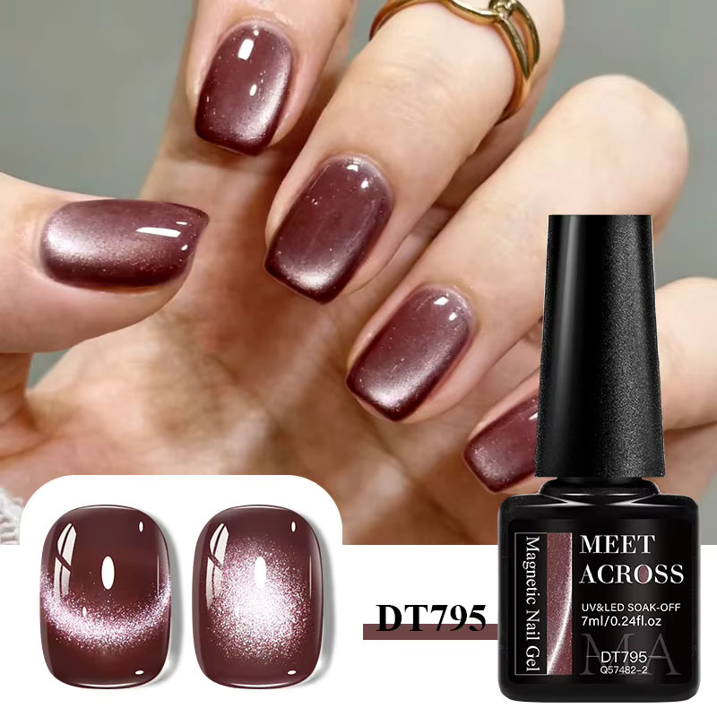 MEET ACROSS Jelly Moonlight Cat Magnetischer Gel-Nagellack, Glänzend - Bild 5