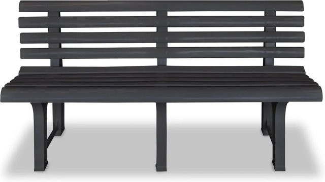 vidaXL Gartenbank aus Kunststoff in Anthrazit Matt, Breite: 145,5 cm, Höhe: 74 cm, Tiefe: 49 cm - Bild 1