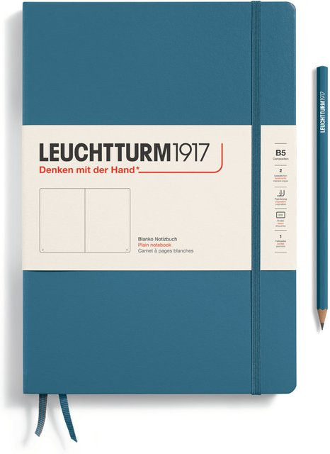 LEUCHTTURM1917 Notizbuch Composition blanko Hardcover B5 Stone Blue - Bild 1