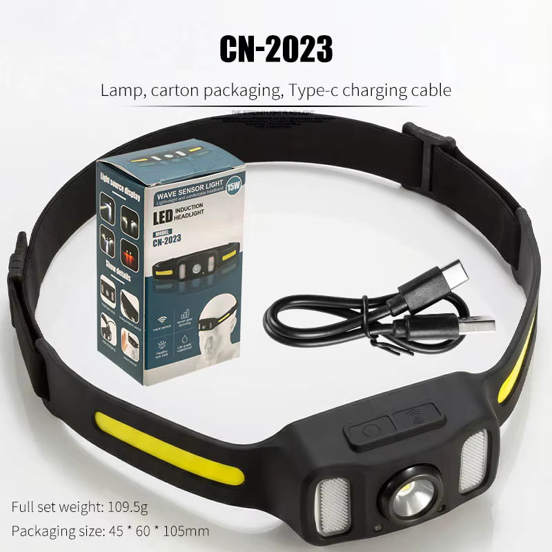 ESMARTER USB wiederaufladbare LED-Stirnlampe mit Rotlicht in Schwarz für Angeln, Radfahren und Outdoor-Arbeiten - Bild 6