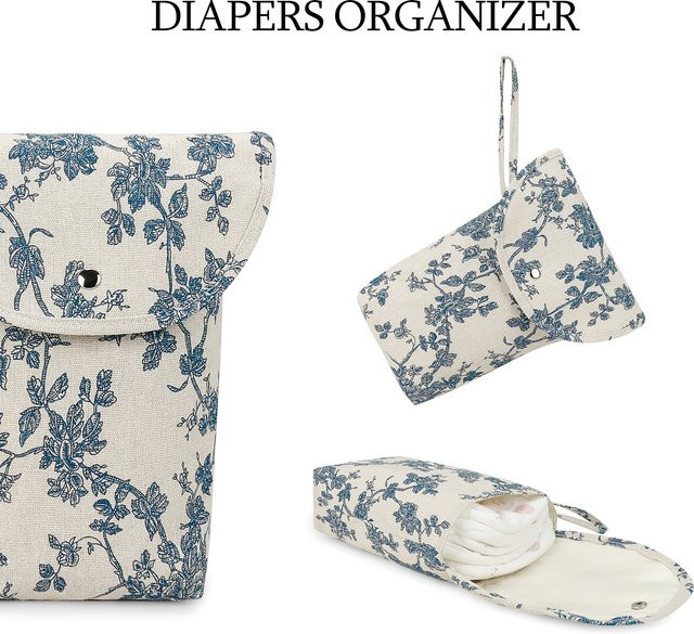 Wiederverwendbare Baby Wickeltasche von aboutbaby in Blau, waschbare Windel Aufbewahrungstasche - Bild 1