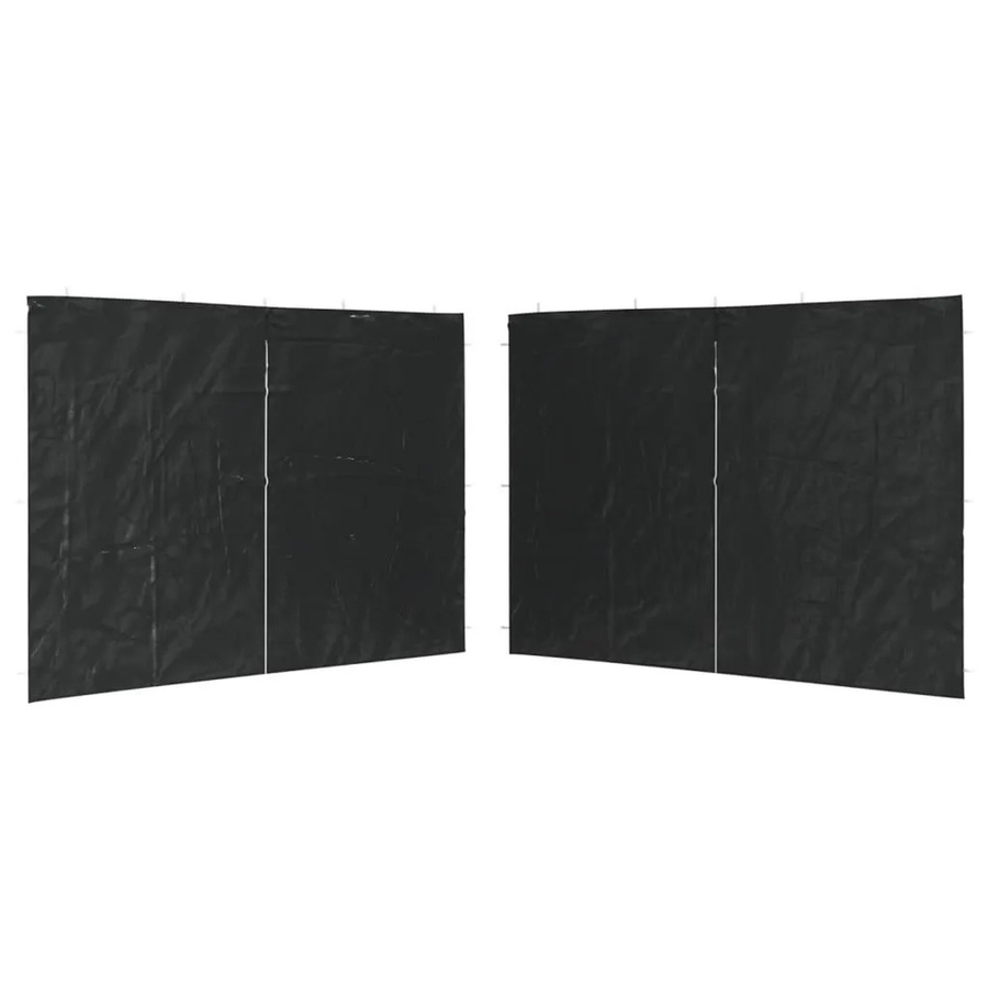 vidaXL Partyzelt-Seitenwände 2 Stück mit Reißverschluss aus Polyester in Anthrazit, B/H: 300 x 195 cm - Bild 2