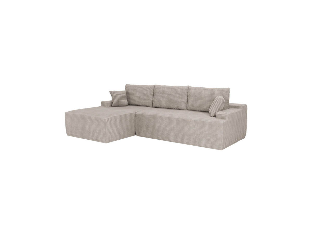 Juskys Ecksofa Coredo 3 Sitzer in L-Form mit Ottomane links, Cord in Taupe/Beige - Bild 2