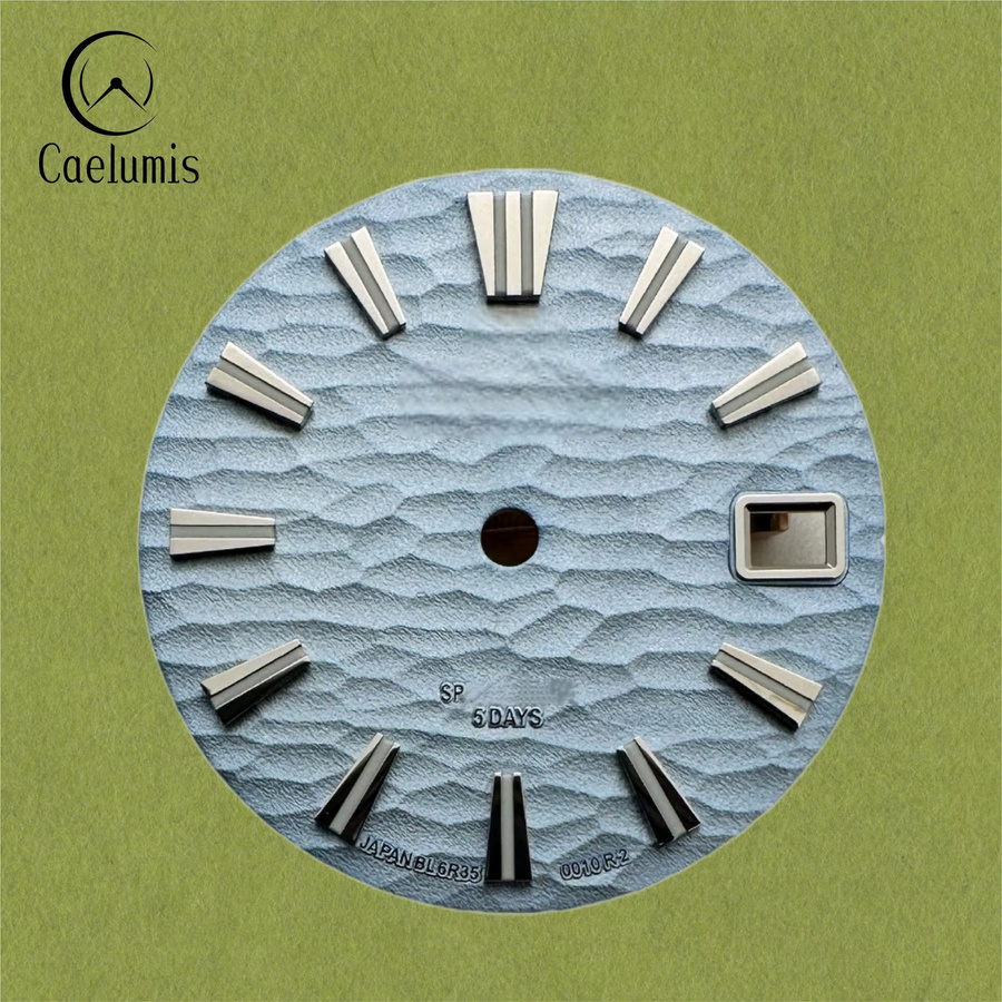 Caelumis Zifferblatt, Dark blue, 28,5 mm, Gehämmert, GS-Logo, NH35/NH36 - Bild 1