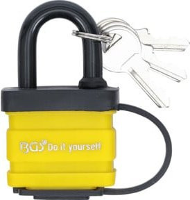 BGS Do it yourself Vorhängeschloss 85817 in Gelb, 40 mm, wasserabweisend - Bild 1