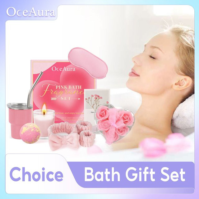 OceAura Badduft-Set für Damen, 9-teilig, Rosa - Bild 1
