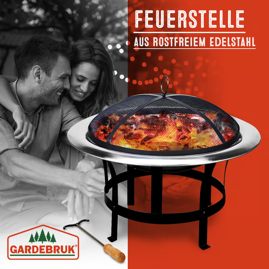 Feuerschale aus Edelstahl mit Durchmesser 75 cm - Bild 2