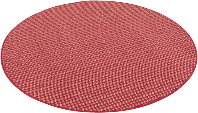Snapstyle Streifenberber Teppich Marta Rot Rund Durchmesser: 200 cm - Bild 1