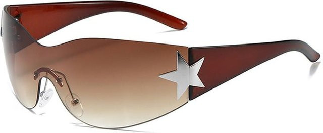 AWGSEE Vision Sonnenbrille, randlos, Shield-Wrap, Unisex, brown - Bild 1