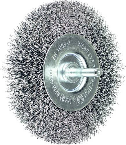 PFERD Rundbürste RBU ungezopft aus Stahl für Bohrmaschinen und Winkelschleifer Durchmesser: 100 mm, Schaft-Durchmesser: 6 mm, Draht-Durchmesser: 0,30 mm, Farbe: Silber - Bild 1