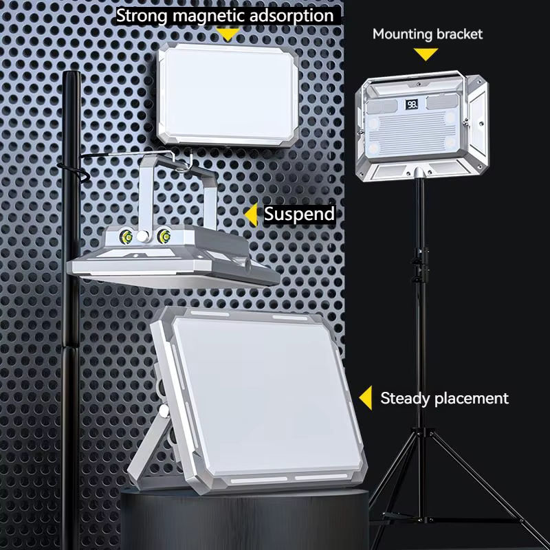 ESMARTER Tragbare LED Camping Zelt Lampe, wiederaufladbarer Suchscheinwerfer für Outdoor und Notbeleuchtung, wasserdicht, Schwarz/Weiß - Bild 3