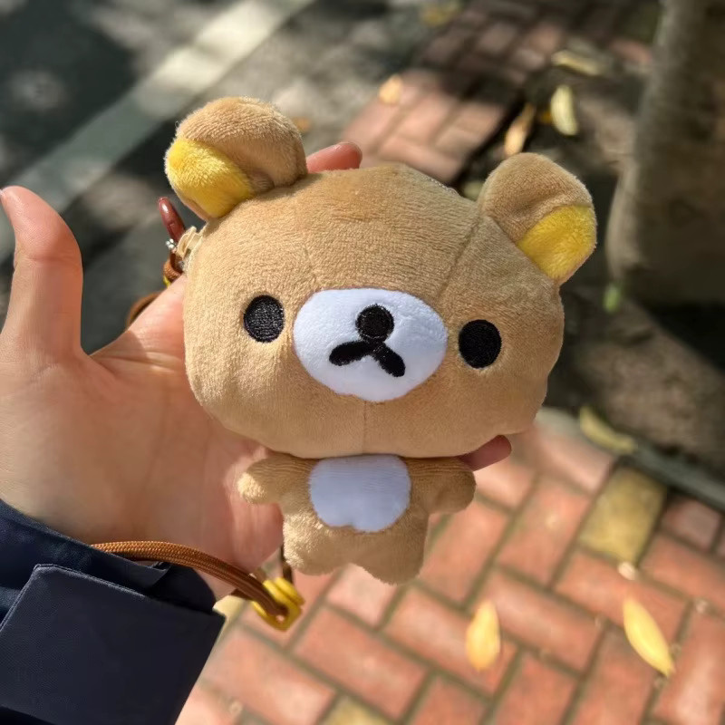 San-X Rilakkuma Big Head Lanyard Plüsch-Geldbörse, Korilakkuma Bär - Bild 2