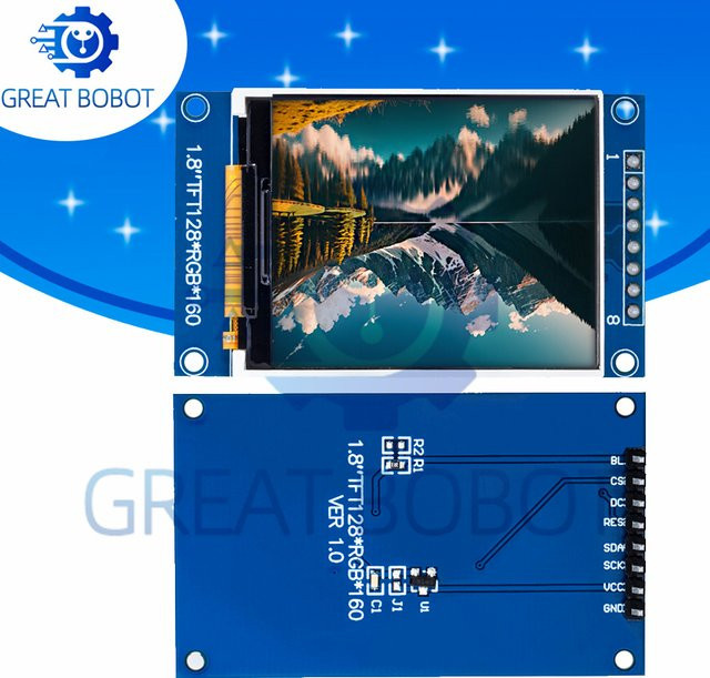 Baishundianzi BS 1,8 Zoll TFT Serial SPI Display Modul mit 128 x 160 Auflösung und Weitwinkelansicht in Blau - Bild 1