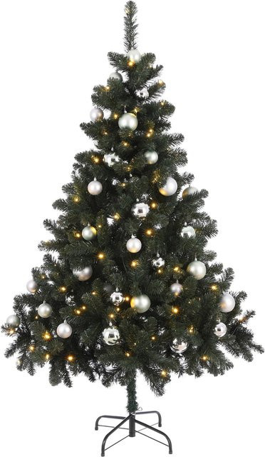 Black Box Trees Weihnachtsbaum Fynn mit LED in Silber-Mintgrün, Höhe: 185 cm, Durchmesser: 115 cm - Bild 1
