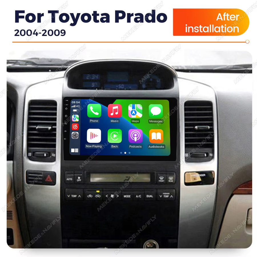 MEKEDE Android Touchscreen Autoradio mit GPS, Bluetooth und WIFI für Toyota Land Cruiser Prado 120 LC120 (2004-2009), Schwarz - Bild 1