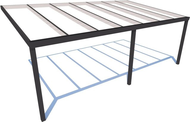 Schweng Terrassenüberdachung S350 in Anthrazit mit Polycarbonat, B/T: 706 x 355 cm - Bild 1
