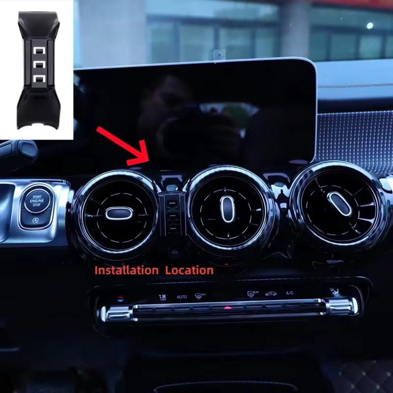 Auto Telefonhalterung mit kabelloser Ladefunktion für Mercedes Benz EQB 250 300 (2022-2023) in Schwarz - Bild 2