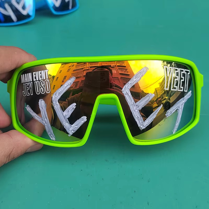 Jey Uso YEET Sonnenbrille, Vollrand, Grün Rot, Kunststoff - Bild 2