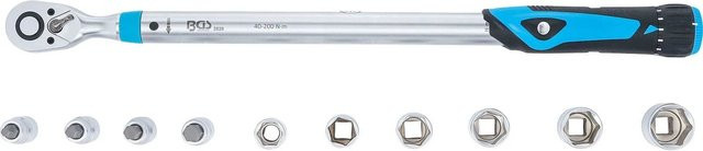 BGS Drehmomentschlüssel-Satz mit 1/2 Zoll Abtrieb Innenvierkant, 11-tlg., 40 - 200 Nm, Farbe: Silber - Bild 1
