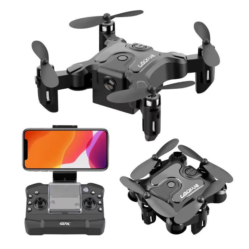 DIXSG V2 Mini-Drohne mit HD-Kamera, 5G WLAN FPV, faltbarer Quadcopter mit Luftdruck-Höhenhaltung in Schwarz - Bild 6