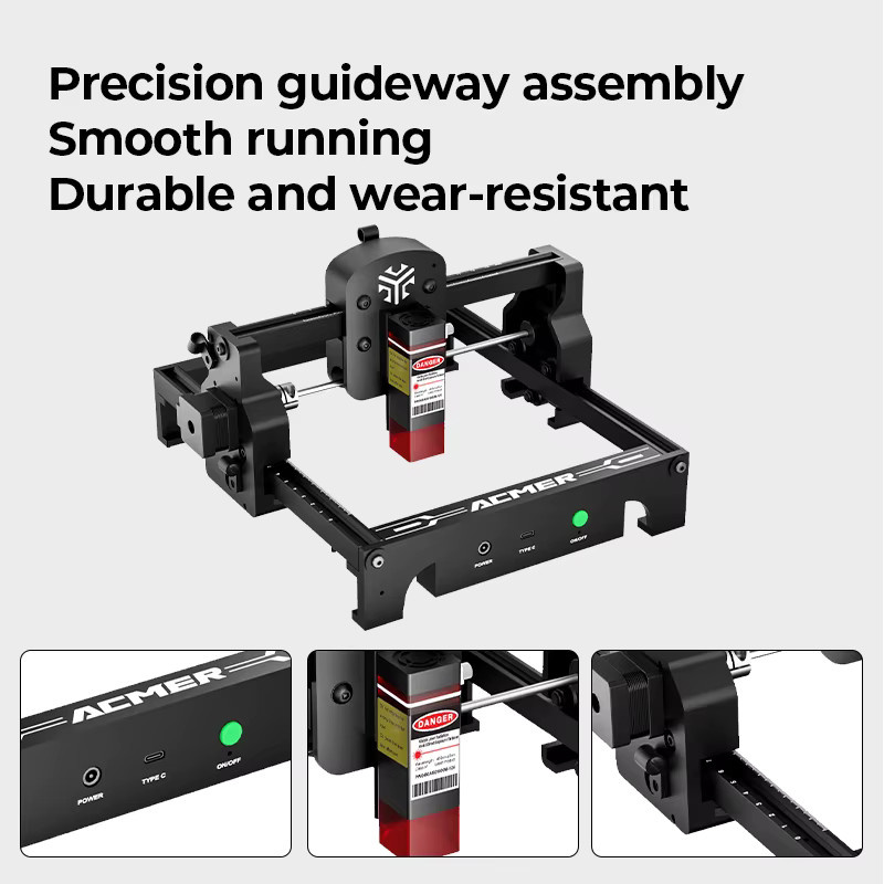 ACMER S1 6W Mini tragbarer Lasergravierer Hochpräzise CNC-Graviermaschine für DIY Holz Glas Acryl für Anfänger - Bild 5