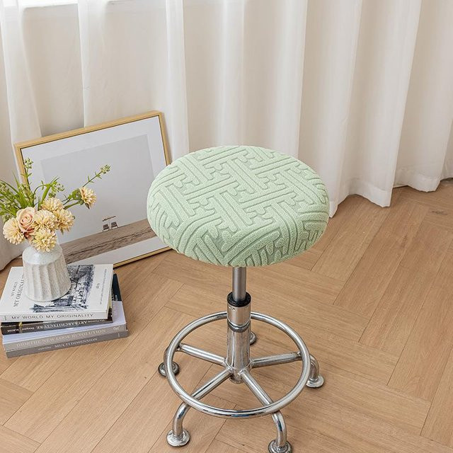 Yiran Furniture Runder Stuhlbezug aus Polyester mit Streifenmuster, Waschbar und Rutschfest, Durchmesser: 30-36 cm - Bild 1